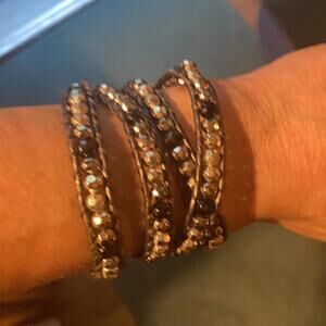 Black and silver wrap bracelet